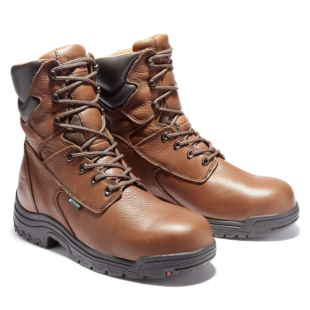 Bocanci De Muncă Timberland Barbati Maro - Pro® Titan® 8\" Alloy Toe - Romania - XWTULO926